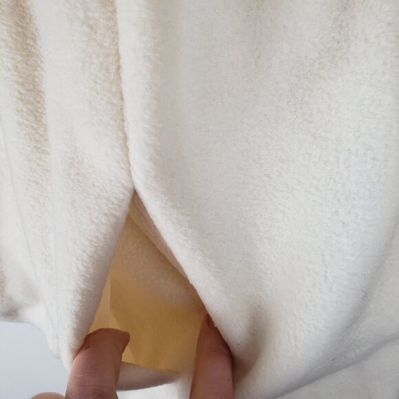 Bob Mackie Embroidered Sleeve Jacket Cream Ivory Fleece Wearable Art Size Small - Picture 6 of 9